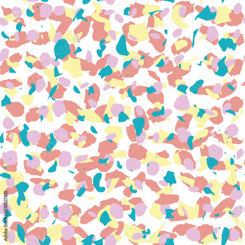Terrazzo seamless pattern. Vector colorful pattern with pebbles and stone. Pattern ideal for wrapping paper, wallpaper, terrazzo flooring 