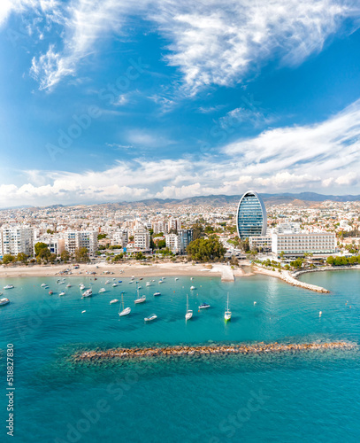 Fotobehang Limassol cityscape against blue sky. Cyprus