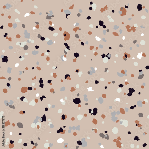 Terrazzo seamless pattern. Vector colorful pattern with pebbles and stone. Pattern ideal for wrapping paper, wallpaper, terrazzo flooring