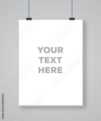 Modern paper art poster template 3d realistic style on gray background. Modern background design. Vector 10 eps