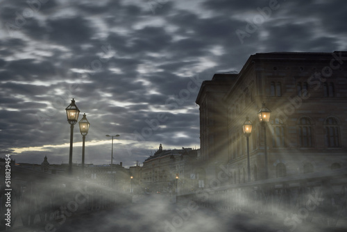 Photography Laternen im Nebel in Stockholm