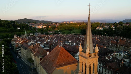 St Peter and Pauls Church in Bern in Switzerland from above