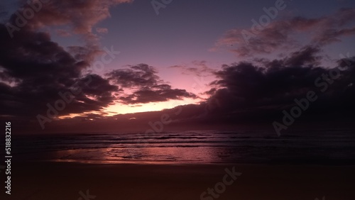 Dramatic and colorful sunrise in Jacaraipe Serra Espirito Santo Brazil