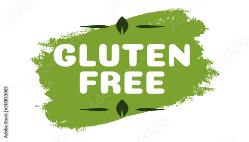 Gluten free symbol for natural product, healthy food, fresh food, organic product, vegan food, farm fresh food, bio and eco label template watercolor shapes isolated on background.