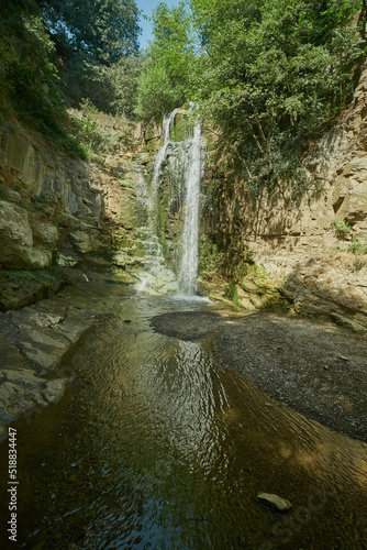 Leghvtakhevi waterfall and the natural spring in Abanotubani district , Old Tbilisi, Georgia day light view photo