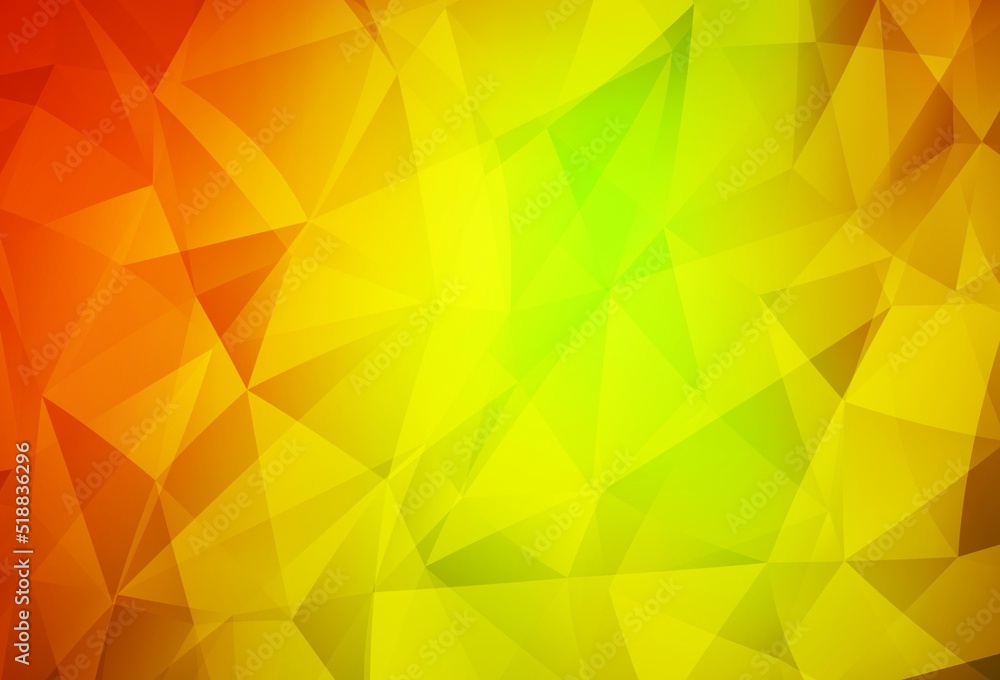 Obraz premium Dark Red, Yellow vector polygon abstract backdrop.