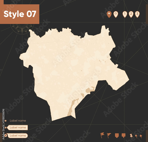 Aktobe, Kazakhstan - map in vintage style, retro style, sepia, vintage. Vector map. photo