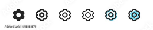 Black settings icon. Cogwheel symbol. Gear wheel vector linear icon for use in any purpose. EPS10