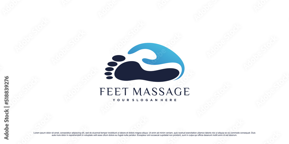 Podiatry feet massage logo design with creative unique concept Premium Vector Podiatry feet massage logo design with creative unique concept Premium Vector