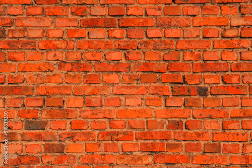 Texture of orange brick wall as background