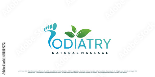 Podiatry logo design template with unique concept and creative element Premium Vector