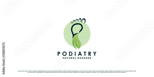 Podiatry logo design template with unique concept and creative element Premium Vector