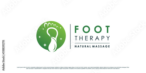 Foot therapy logo design template with negative space concept Premium Vector