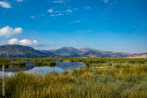 The floating islands of the Uros are a set of artificial living surfaces made of totora reeds