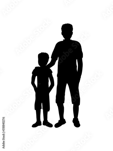 Geschwister Silhouette großer Bruder 