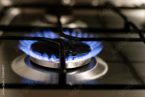 Gas stove. Concept of gas problems in the world.