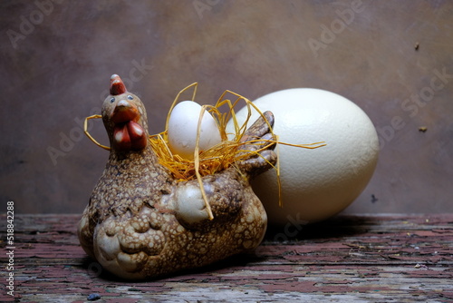 the hen laid a huge egg
