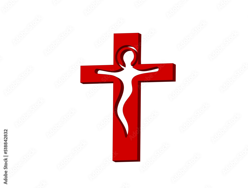 Obraz premium Jesus Christ on cross logo design symbol