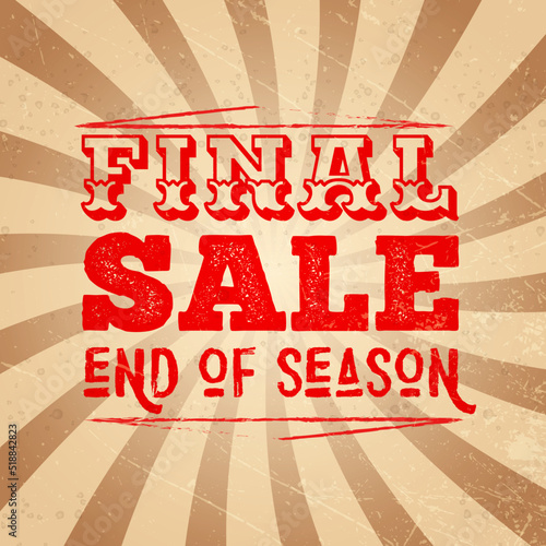 vintage lettering final sale. end of season . on vintage beige striped shabby background