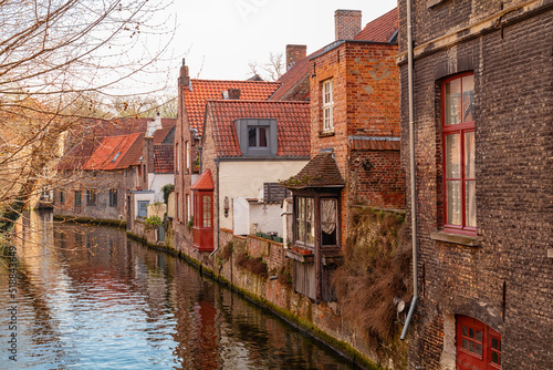 Traditional medieval architecture in the old town of Bruges (Brugge), Belgium