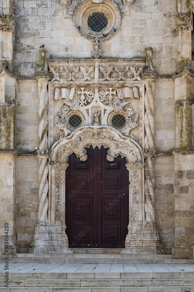 Goleia in Portugal, the ancient church Notre-Dame-de-la-Conception in the village, the main entry
