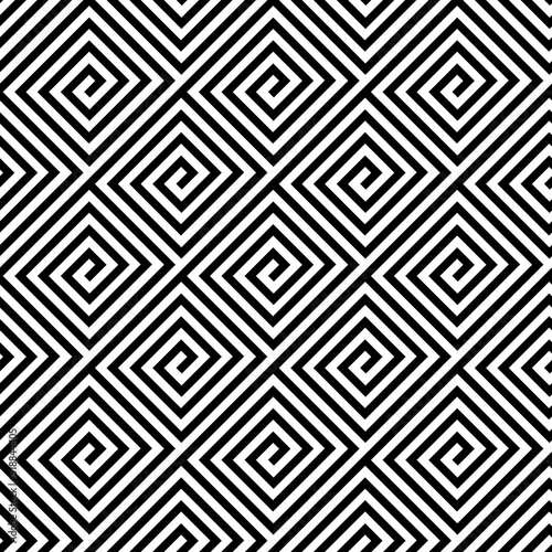 Abstract Seamless Geometric Pattern with Greek Meander Motif.