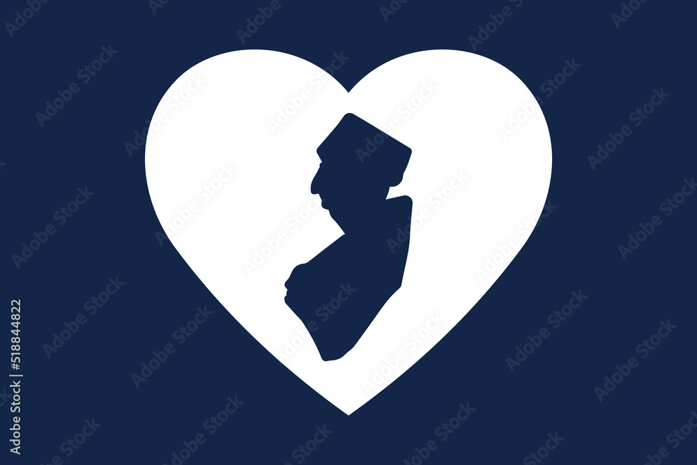 Patriotic heart symbol. US American state inside the heart shape. Patriotic heart symbol. US American state inside the heart shape.