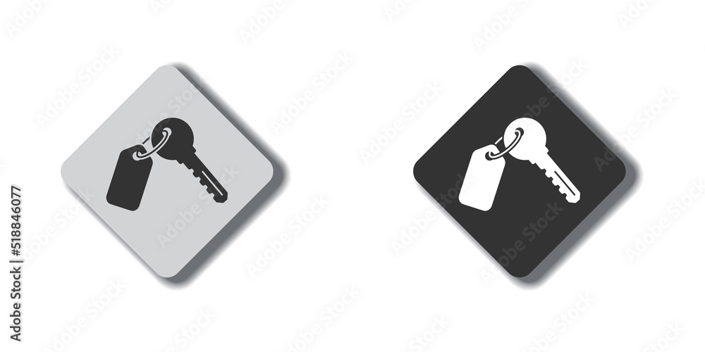 Key icon. Flat vector illustration. Key icon. Flat vector illustration.