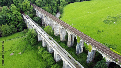 Aerial view of Chirk aqueduct, Wales