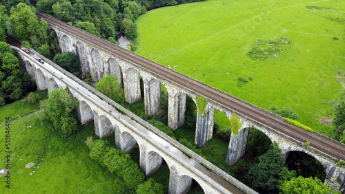 Aerial view of Chirk aqueduct, Wales