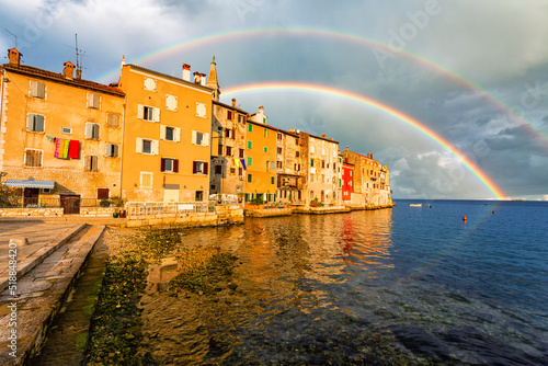 Wonderful morning view of old Rovinj town