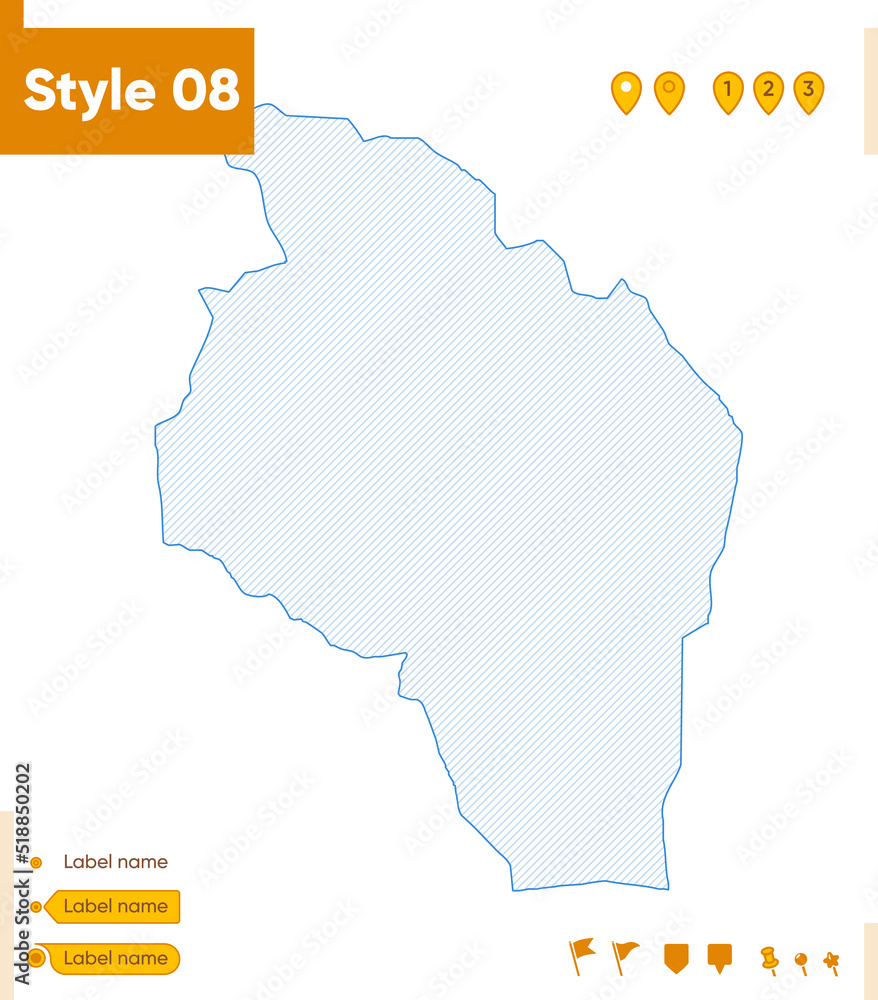 Obraz premium Govi Altai, Mongolia - grid map isolated on white background. Outline map. Simple line, vector map.