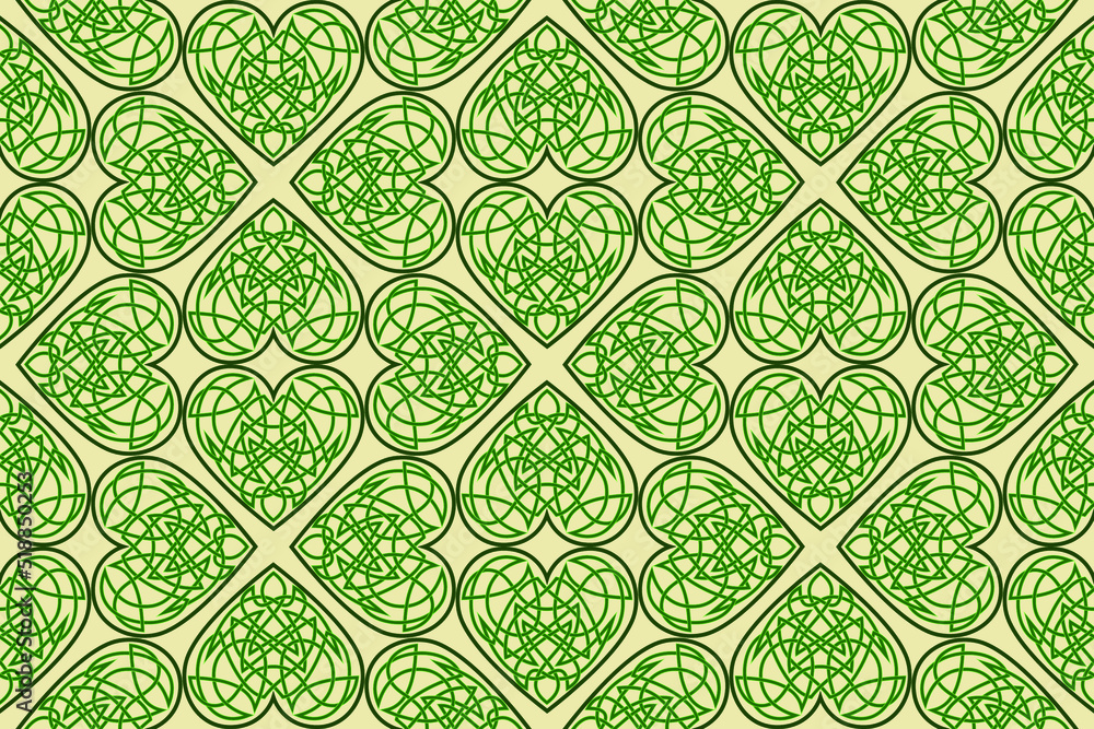 Seamless pattern of heart shaped Celtic knots Seamless pattern of heart shaped Celtic knots