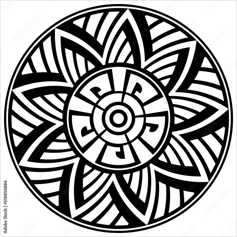 Polynesian Style Circular Shape Tattoo M_2207013 Polynesian Style Circular Shape Tattoo M_2207013