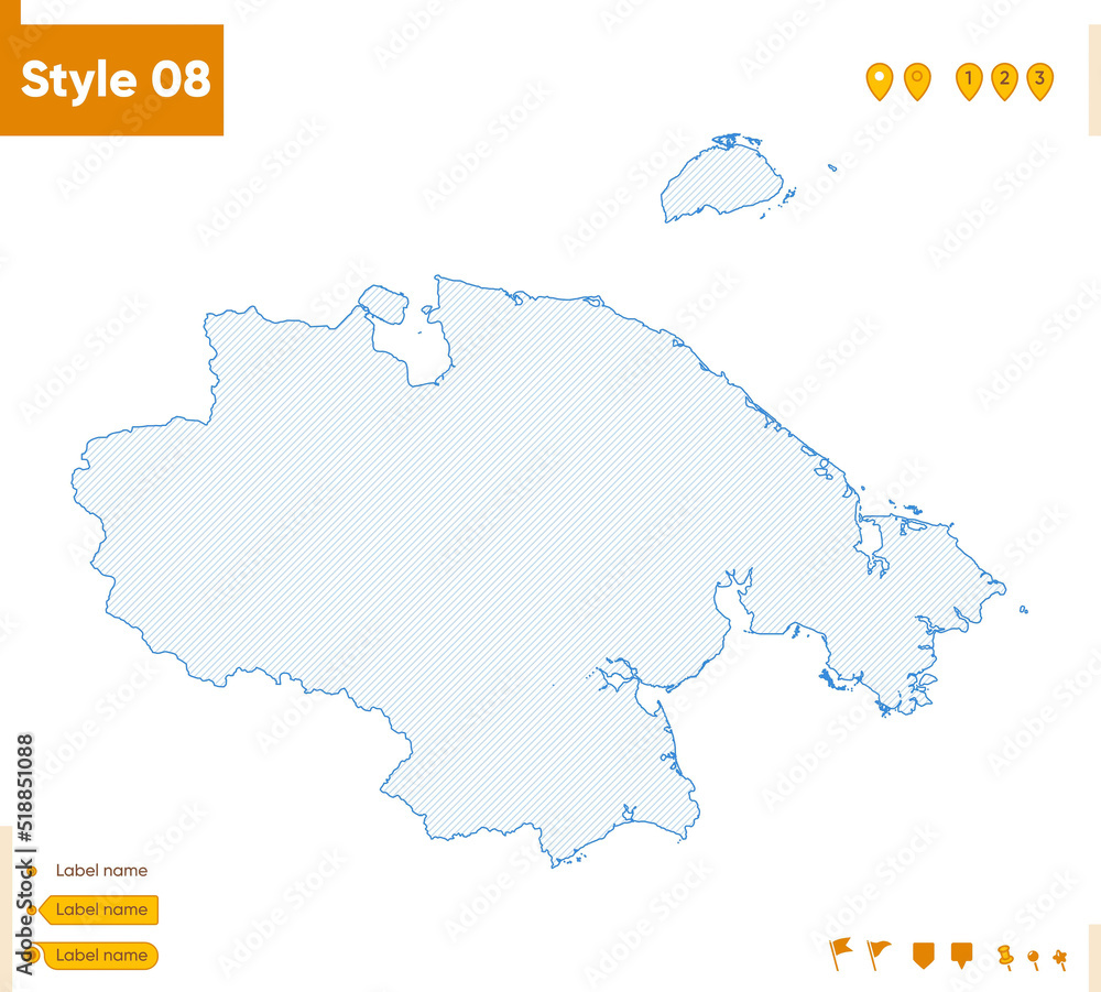 Fototapeta premium Chukotka Autonomous Area, Russia - grid map isolated on white background. Outline map. Simple line, vector map.