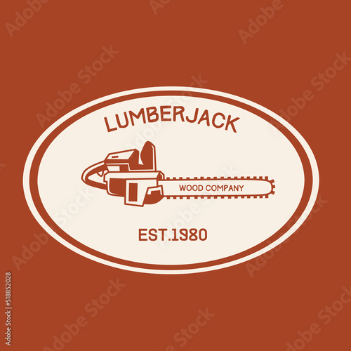 illustration vector of lumberjack,chain saw,perfect for background,print,etc.