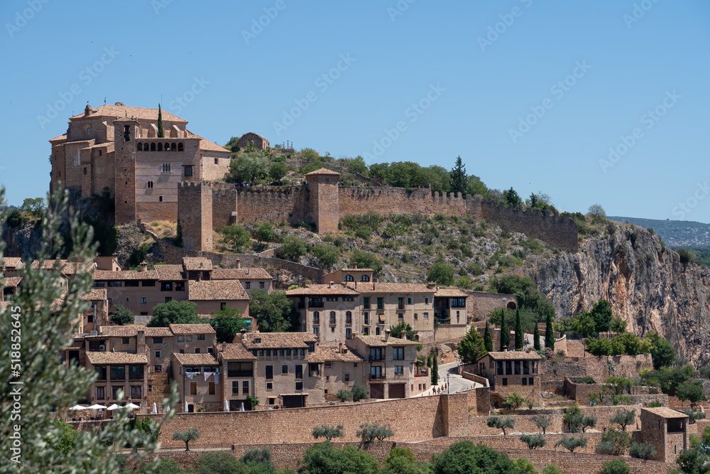 Alquezar, a church hermitage constructed at the top of a limestone outcrop, Huesca Spain