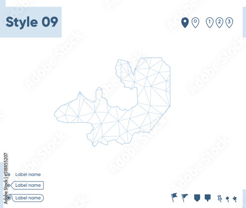 Salta, Argentina - white low poly map, polygonal map. Outline map. Vector illustration.