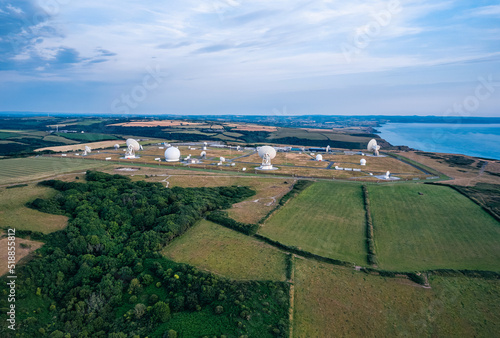Fields and Farms over GCHQ Bude, GCHQ Composite Signals Organisation Station Morwenstow, Cornwall, England photo