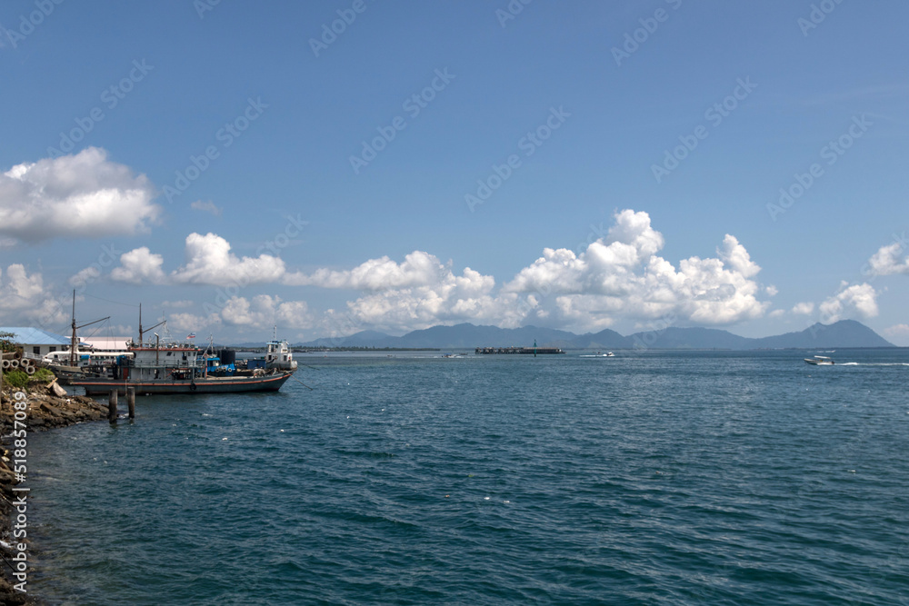 Boat on the South China Sea in Borneo