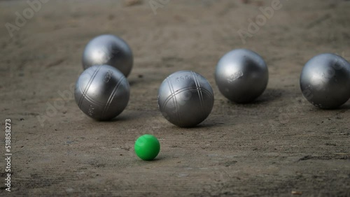 4k video slow motion petanque sports.