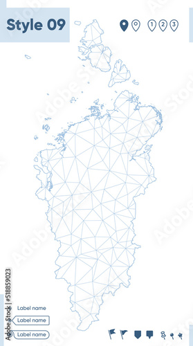 Krasnoyarsk Territory  Russia - white low poly map  polygonal map. Outline map. Vector illustration.