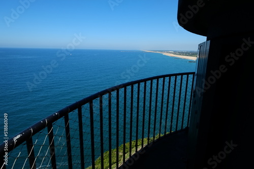 The coast of Anglet view from the lighthouse of Paris. The 8th July 2022, Basque country, France.