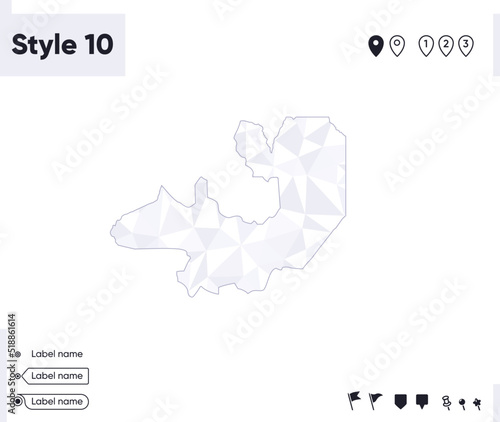 Salta, Argentina - white and gray low poly map, polygonal map. Outline map. Vector illustration.