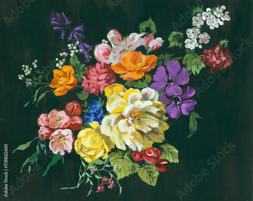 Flowers watercolor illustration.Manual composition.Big Set watercolor elements,Design for textile, wallpapers,Element for design,Greeting card