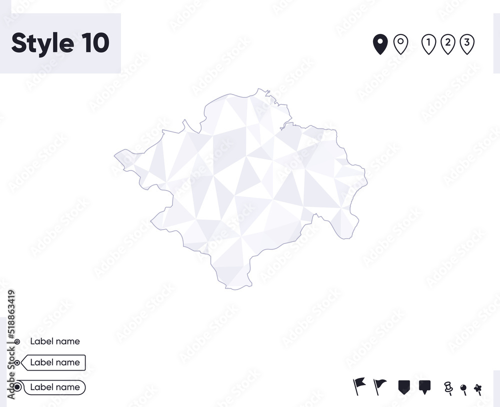 South Sumatra, Indonesia - white and gray low poly map, polygonal map. Outline map. Vector illustration.