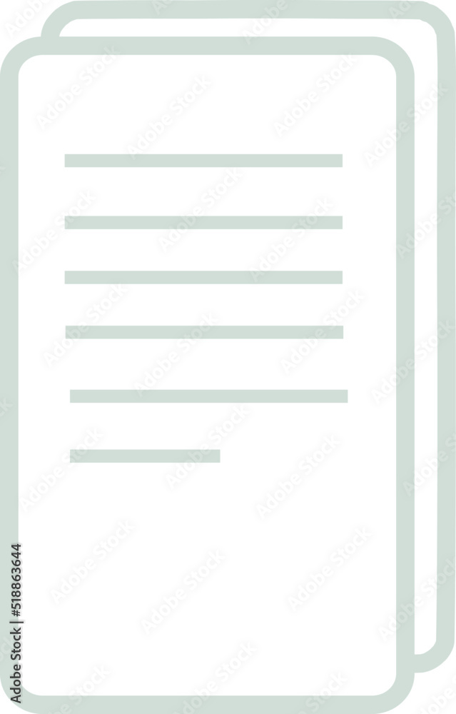 Icon of papers one on top of the other in ice gray color Icon of papers one on top of the other in ice gray color