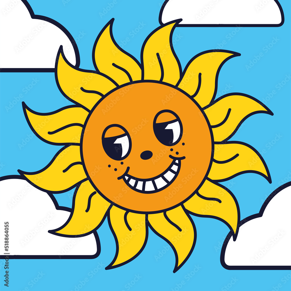 cartoon sun sky