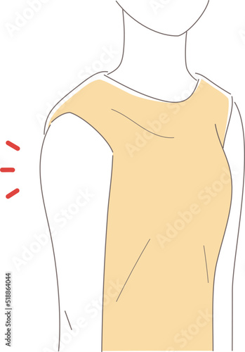 二の腕が太い女性のイラスト素材