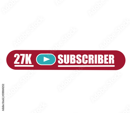 27k subscriber text vector illustration, suitable for social media banner
